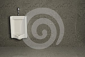 Urinal on dirty wall. Abstract background