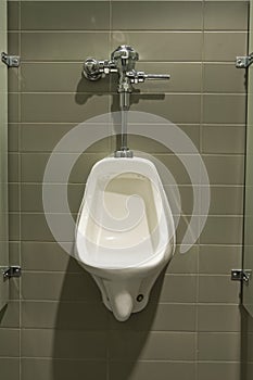 Urinal mounted on wall