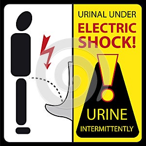 Urinal under electric shock - urine intermittently
