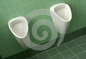 Urinals in a bathroom