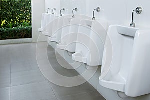 Urinals men in public toilet