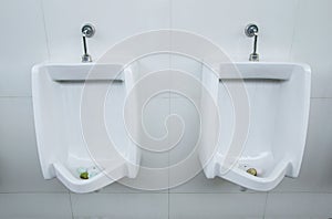 Urinals men in public toilet