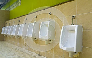 Urinals in public toilet