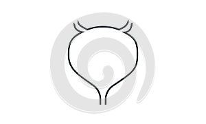 Urinary bladder, ureter and urethra icon. Urinary system. Contour symbol. Vector isolated drawing. Editable stroke