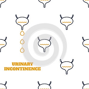 Urinary incontinence bladder disease awareness medical diagram