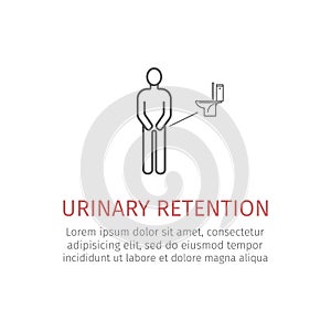 Urinary retention line icon