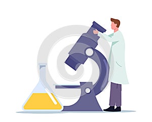 Urine Test Examination for Pyelonephritis Disease Check Up in Hospital or Clinical Laboratory. Tiny Doctor Nephrologist