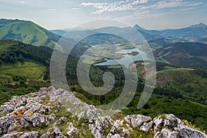 Urkulu reservoir from Orkatzategi mountain, Guipuzcoa, Spain