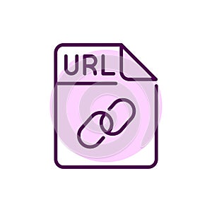 URL file color line icon. Format and extension of documents