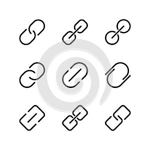 Url link icon set. Link icon set. Copy link icon. 9 icons