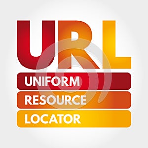 URL - Uniform Resource Locator acronym, technology concept background