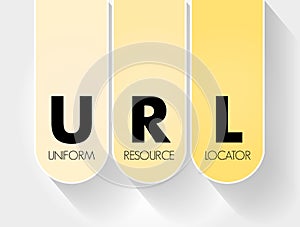 URL - Uniform Resource Locator acronym, technology concept background