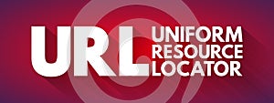 URL - Uniform Resource Locator acronym, technology concept background