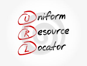 URL - Uniform Resource Locator acronym, technology concept background