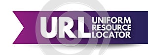 URL - Uniform Resource Locator is a unique identifier used to locate a resource on the Internet, acronym text concept background