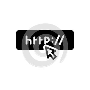 Black solid icon for Urls, browser and website