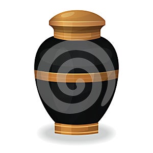 Urn for ashes icon, cremation ceremony vase photo