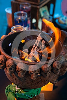 Urn during DÃÂ­a de los Muertos celebration