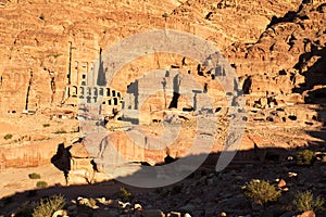 The Urn Tomb at Petra at Sunset, Jordan