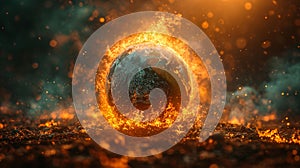 burning globe is fire. Eart on fire