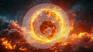 burning globe is fire. Eart on fire