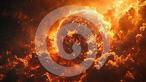 burning globe is fire. Eart on fire