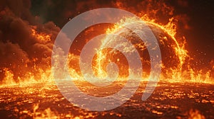 burning globe is fire. Eart on fire