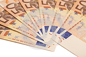 Uro money banknotes. 50 euro