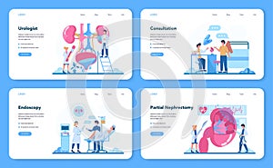 Urologist concept set. Idea of kidney and bladder treatment, hospital