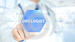 Urologist, Doctor working on holographic interface, Motion Graphics