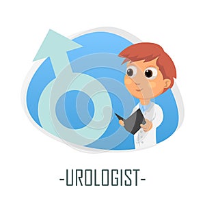 Urologist medical concept. Vector illustration.