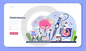 Urologist web banner or landing page. Idea of kidney and bladder photo