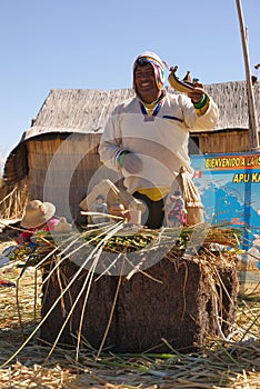 Uros - Floating island on titcaca lake in Peru