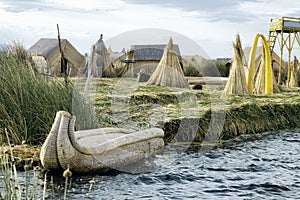 The Uros Floating Islands on Lake Titicaca