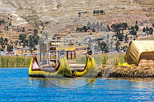 Uros floating islands of lake Titicaca, Peru, South America