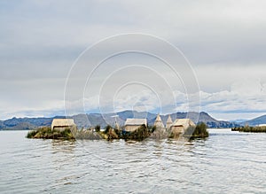 Uros Islands on Lake Titicaca in Peru photo
