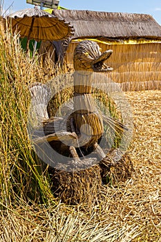 Uros Floating islands in Titikaka lake, in peru