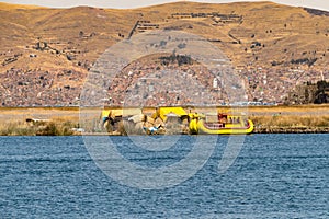 Uros Floating islands in Titikaka lake, in peru photo