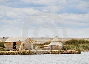 Uros Islands on Lake Titicaca in Peru