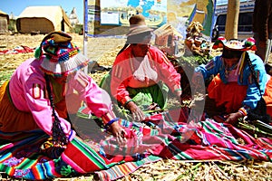 Uros native woman, Peru