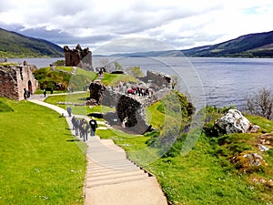 Urquhart Castle, Iverness UK, Ruins of the Urquhart Castle in Iverness United kingdom next to Loch Ness lake