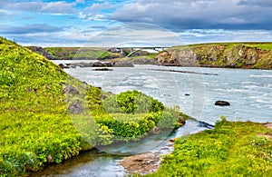 Urridafoss, the largest by flow rate waterfall in Iceland