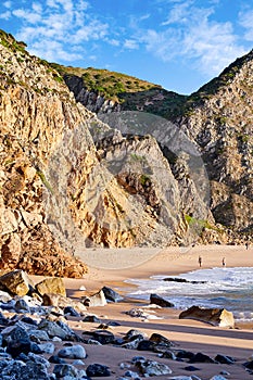 Ursa Beach coastline with rocks