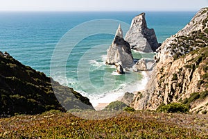 Ursa Beach north of Cabo da Roca, Portugal