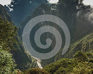 Urubamba River and Mountains from Machu Picchu