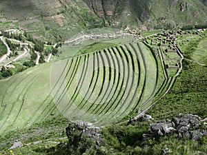 Urubamba valley terraces. Below Machu Picchu. Peru