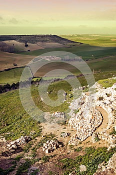 UrueÃÂ±a fields at sunset