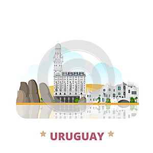 Uruguay country design template Flat cartoon style