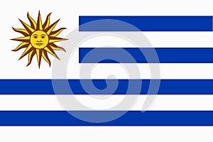Uruguay flag illustration background blue white stripes Sun of May