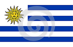 Uruguay flag vector.Illustration of Uruguay flag